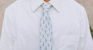 Tough Apparel - Cactie - Cream Saguaro Cactus Tie - Bawston & Tucker - 