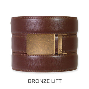 Tough Apparel - Chestnut Leather Ratchet Belt & Buckle Set - Bawston & Tucker - 