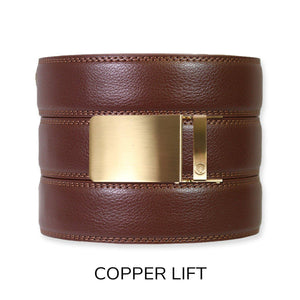 Tough Apparel - Chestnut Leather Ratchet Belt & Buckle Set - Bawston & Tucker - 