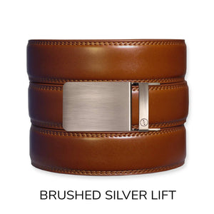 Tough Apparel - Cognac Leather Ratchet Belt & Buckle Set - Bawston & Tucker - 