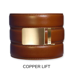 Tough Apparel - Cognac Leather Ratchet Belt & Buckle Set - Bawston & Tucker - 
