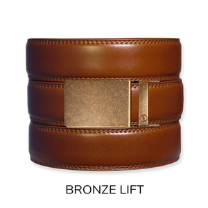 Tough Apparel - Cognac Leather Ratchet Belt & Buckle Set - Bawston & Tucker - 