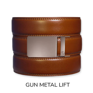 Tough Apparel - Cognac Leather Ratchet Belt & Buckle Set - Bawston & Tucker - 