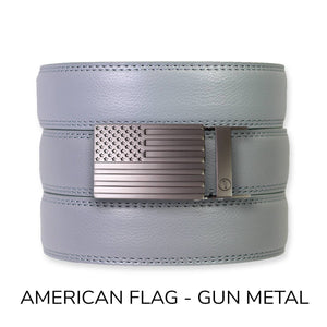Tough Apparel - Slate Leather Ratchet Belt & Buckle Set - Bawston & Tucker - 
