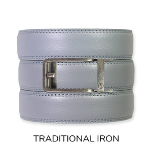 Tough Apparel - Slate Leather Ratchet Belt & Buckle Set - Bawston & Tucker - 