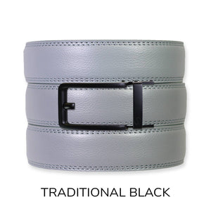 Tough Apparel - Slate Leather Ratchet Belt & Buckle Set - Bawston & Tucker - 