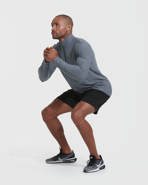 True Classic - Heather Navy Active Quarter Zip Shirt - Bawston & Tucker - 