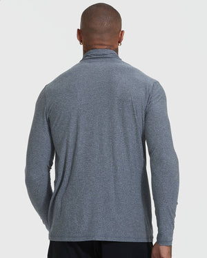 True Classic - Heather Navy Active Quarter Zip Shirt - Bawston & Tucker - 