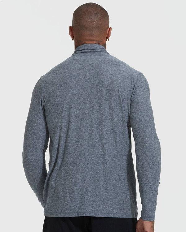 True Classic - Heather Navy Active Quarter Zip Shirt - Bawston & Tucker - 