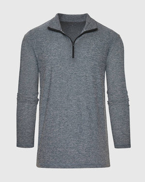 True Classic - Heather Navy Active Quarter Zip Shirt - Bawston & Tucker - 