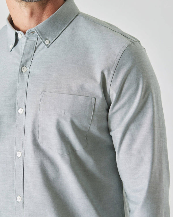 True Classic - Moss Stretch Oxford Long Sleeve Shirt - Bawston & Tucker - 