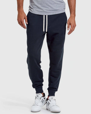 True Classic - Navy Fleece French Terry Joggers - Bawston & Tucker - 