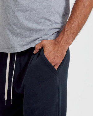 True Classic - Navy Fleece French Terry Joggers - Bawston & Tucker - 