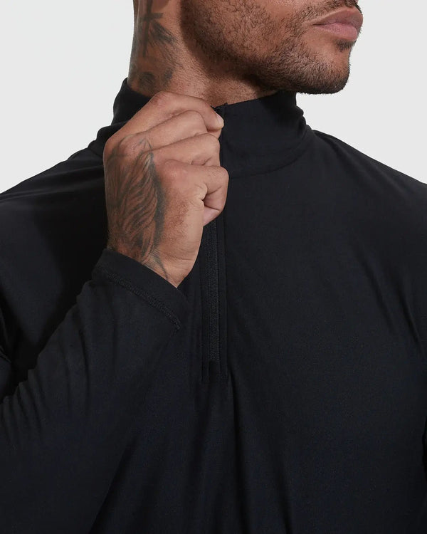 True Classic - Performance Shirt | Quarter Zip | Black - Bawston & Tucker - 