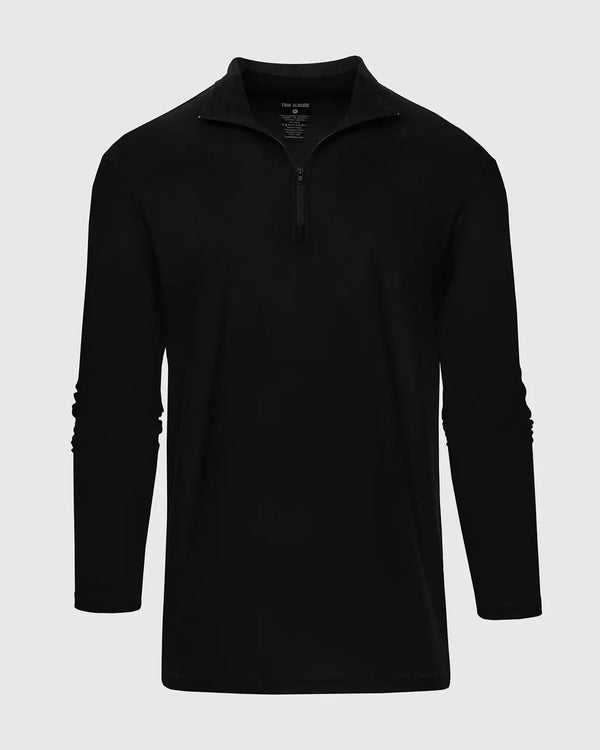 True Classic - Performance Shirt | Quarter Zip | Black - Bawston & Tucker - 
