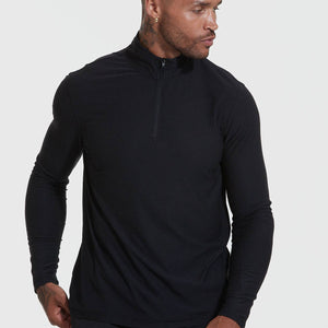 True Classic - Performance Shirt | Quarter Zip | Black - Bawston & Tucker - 
