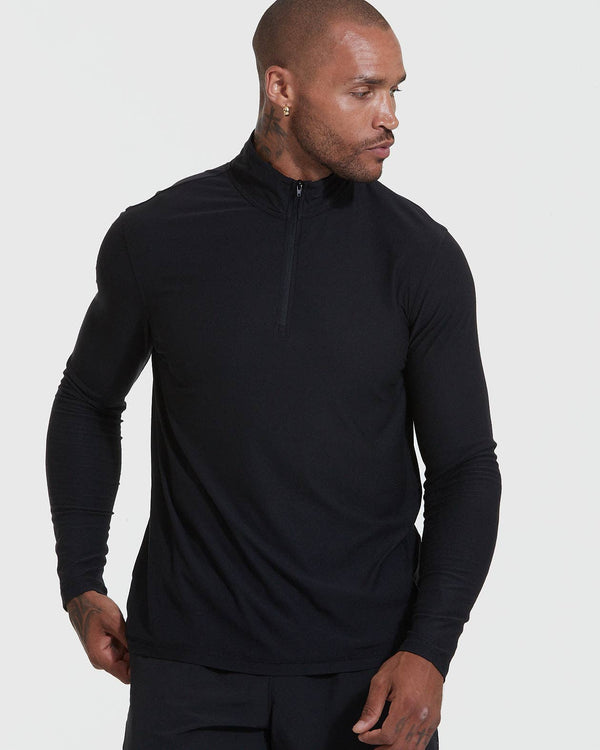 True Classic - Performance Shirt | Quarter Zip | Black - Bawston & Tucker - 