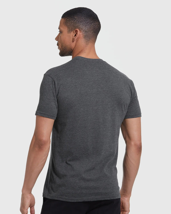 True Classic - Short Sleeve T-Shirt | Crew Neck | Heather Charcoal Gray - Bawston & Tucker - 