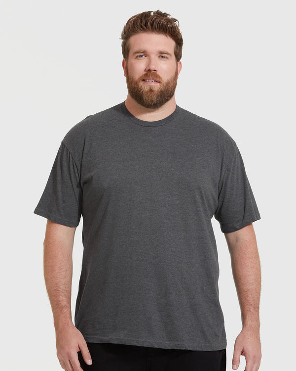 True Classic - Short Sleeve T-Shirt | Crew Neck | Heather Charcoal Gray - Bawston & Tucker - 