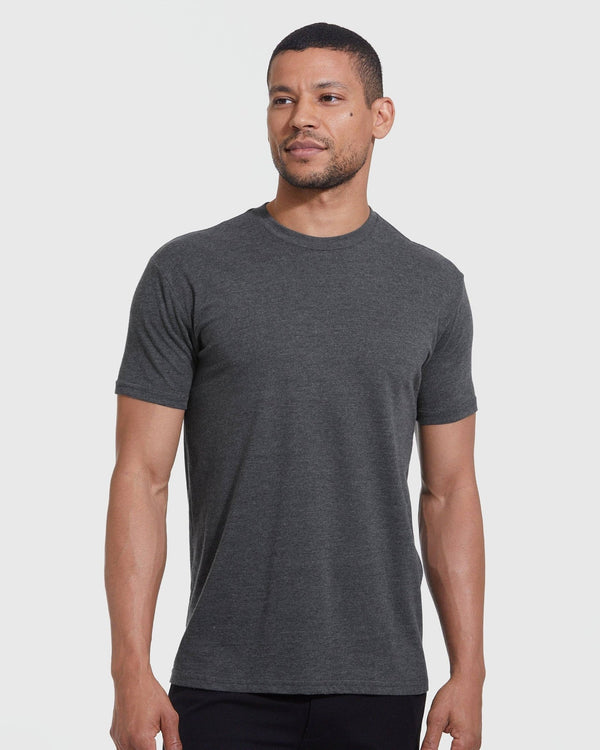 True Classic - Short Sleeve T-Shirt | Crew Neck | Heather Charcoal Gray - Bawston & Tucker - 