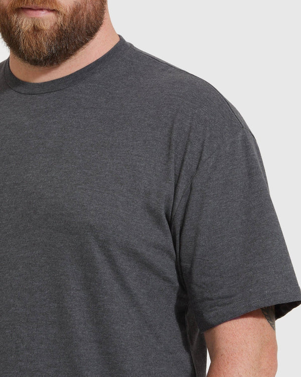 True Classic - Short Sleeve T-Shirt | Crew Neck | Heather Charcoal Gray - Bawston & Tucker - 