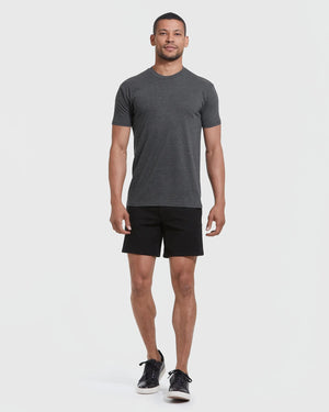True Classic - Short Sleeve T-Shirt | Crew Neck | Heather Charcoal Gray - Bawston & Tucker - 