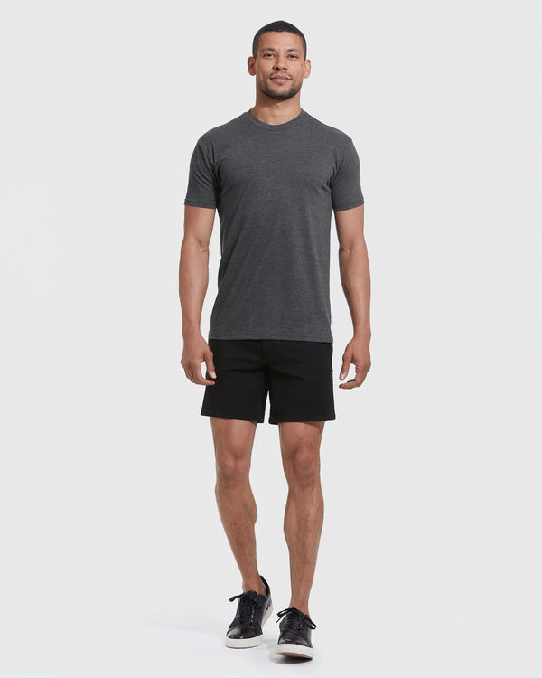 True Classic - Short Sleeve T-Shirt | Crew Neck | Heather Charcoal Gray - Bawston & Tucker - 