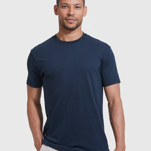 True Classic - Short Sleeve T-Shirt | Crew Neck | Navy - Bawston & Tucker - 