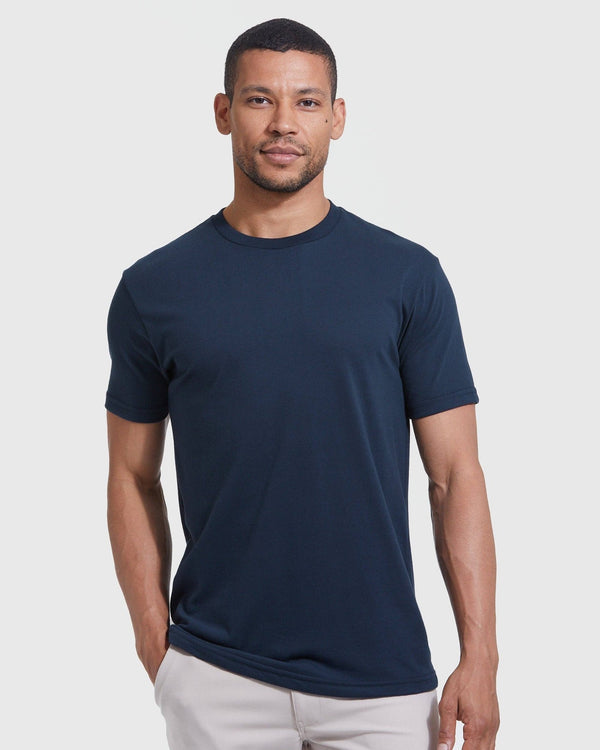 True Classic - Short Sleeve T-Shirt | Crew Neck | Navy - Bawston & Tucker - 
