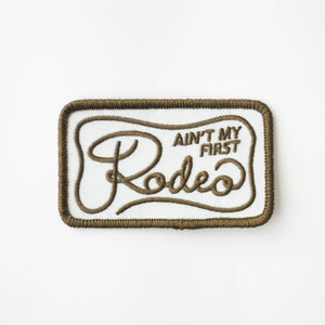 Union Made - Ain't My Frist Rodeo Embroidered Iron on Patch (Green+White) - Bawston & Tucker - 