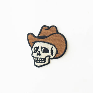 Union Made - Cowboy Skull Embroidered Iron on Patch - Bawston & Tucker - 