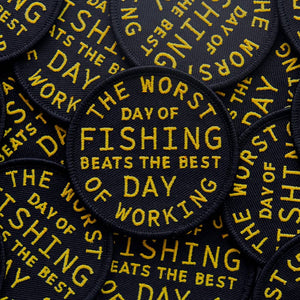 Union Made - Fishing Beats Working - Iron on Patch - Bawston & Tucker - 