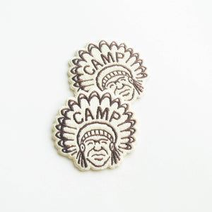 Union Made - Indian Chief Camp Embroidered Iron on Patch - Bawston & Tucker - 