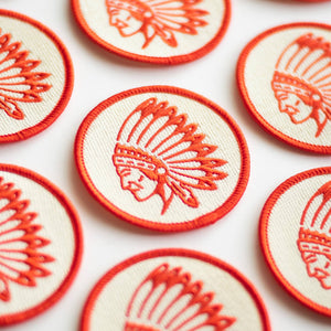 Union Made - Indian Chief Head Embroidered Iron on Patch - Bawston & Tucker - 