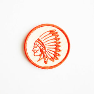 Union Made - Indian Chief Head Embroidered Iron on Patch - Bawston & Tucker - 