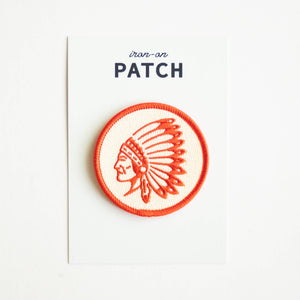 Union Made - Indian Chief Head Embroidered Iron on Patch - Bawston & Tucker - 