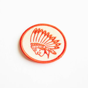 Union Made - Indian Chief Head Embroidered Iron on Patch - Bawston & Tucker - 