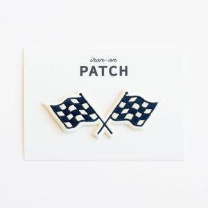 Union Made - Racing Flags Embroidered Iron on Patch - Bawston & Tucker - 