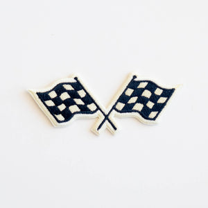 Union Made - Racing Flags Embroidered Iron on Patch - Bawston & Tucker - 