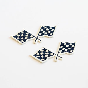 Union Made - Racing Flags Embroidered Iron on Patch - Bawston & Tucker - 