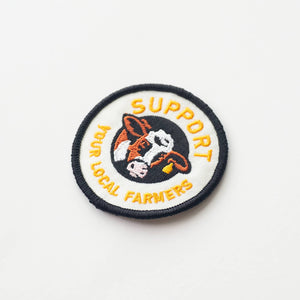 Union Made - Support Your Local Farmers Embroidered Iron on Patch - Bawston & Tucker - 