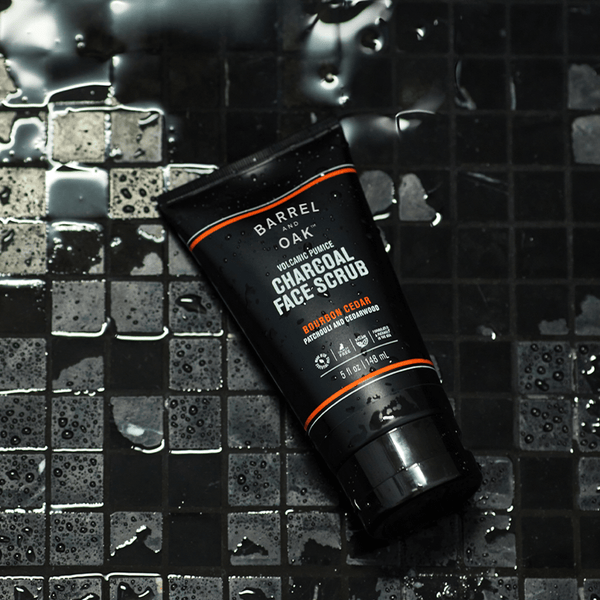 Volcanic Pumice & Charcoal Face Scrub - Bourbon Cedar - Barrel & Oak - Bawston & Tucker - 