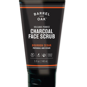 Volcanic Pumice & Charcoal Face Scrub - Bourbon Cedar - Barrel & Oak - Bawston & Tucker - 