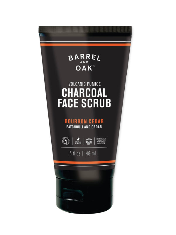 Volcanic Pumice & Charcoal Face Scrub - Bourbon Cedar - Barrel & Oak - Bawston & Tucker - 