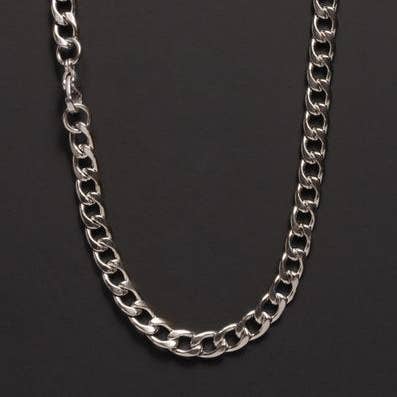 We Are All Smith - 5mm Stainless Steel Curb Chain Necklace for Men - Bawston & Tucker - 