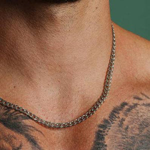 We Are All Smith - 5mm Stainless Steel Curb Chain Necklace for Men - Bawston & Tucker - 