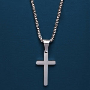 We Are All Smith - Medium Cross Stainless Steel Men's Necklace - Bawston & Tucker - 