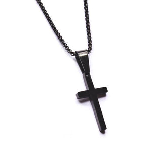 We Are All Smith - SMALL BLACK CROSS NECKLACE FOR MEN - Bawston & Tucker - 