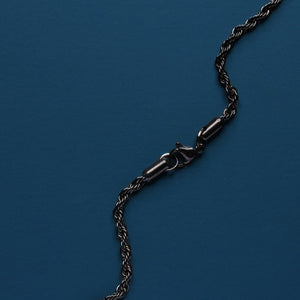 We Are All Smith - Stainless steel black rope chain necklace for men - Bawston & Tucker - 
