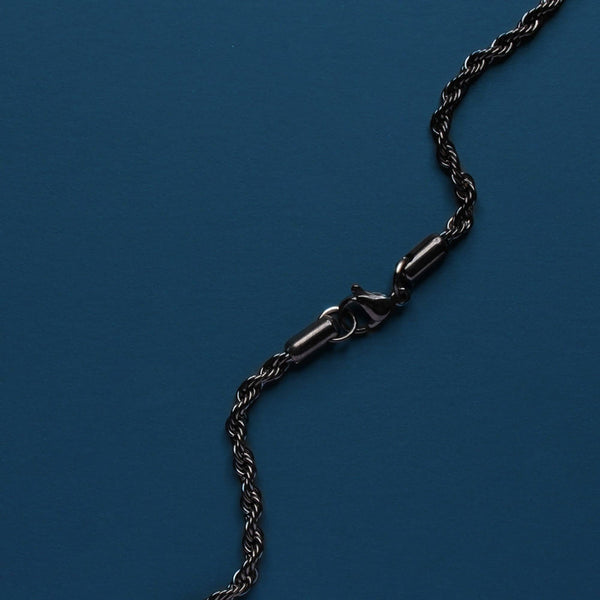 We Are All Smith - Stainless steel black rope chain necklace for men - Bawston & Tucker - 